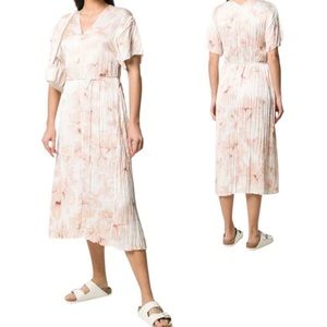 Vince Floral-Print, pleated dress
